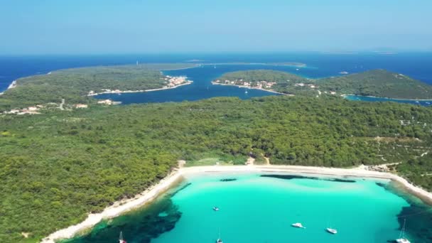 Turquoise Lagoon Bay Sakarun Beach Dugi Otok Island Croatia Beautiful — 图库视频影像