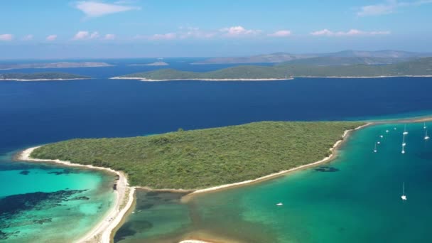 Kroatië Prachtige Adriatische Zee Paradijs Archipel Het Eiland Dugi Otok — Stockvideo