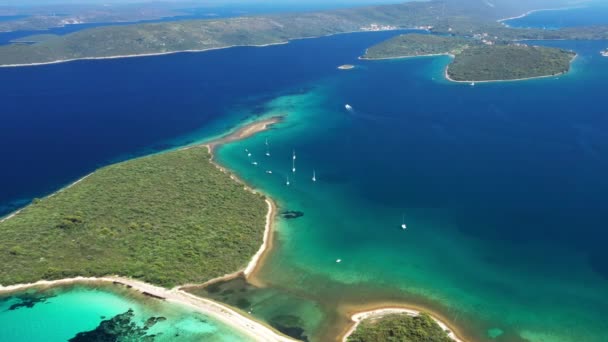 Croacia Hermoso Paraíso Del Mar Adriático Archipiélago Isla Dugi Otok — Vídeo de stock