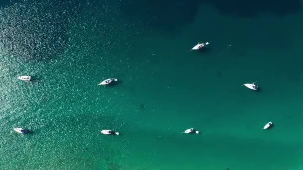 Piękny Seascape Adriatyku Chorwacji Dugi Otok Archipelag Jachty Zakotwiczone Niebieskich — Wideo stockowe