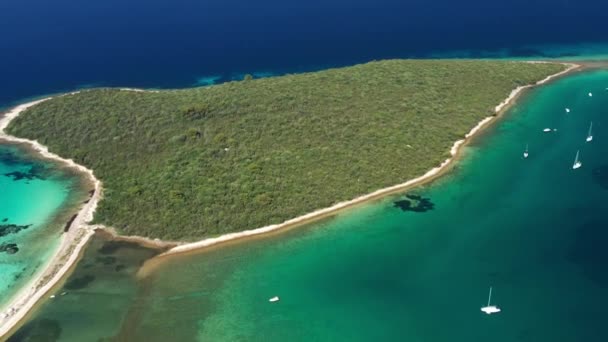 Hermoso Paisaje Isla Del Archipiélago Dugi Otok Croacia Mar Adriático — Vídeos de Stock