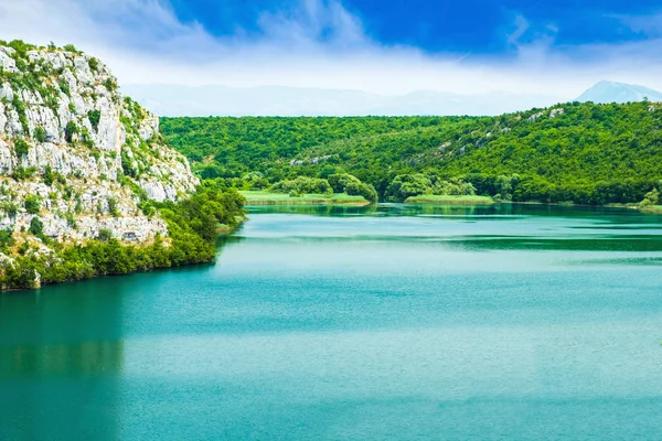 Beautiful Panoramic View Canyon Krka River Summer Day Krka National — 스톡 사진