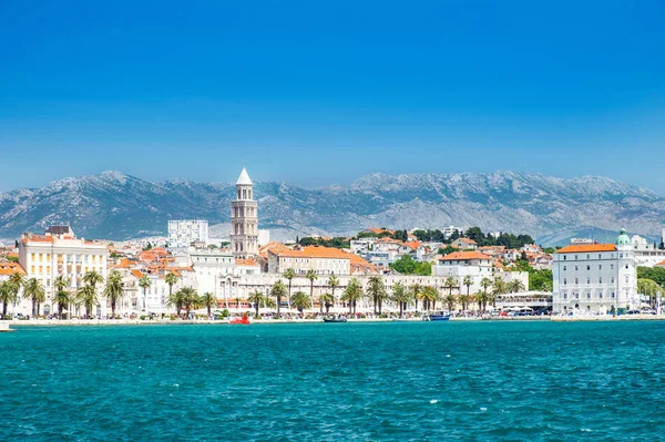 Kroatië Adriatische Kust Stad Split Uitzicht Het Water Zeegezicht Kathedraal — Stockfoto