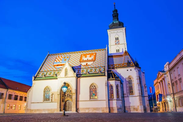 Croatie Ville Zagreb Église Saint Marc Dans Haute Ville Dans — Photo