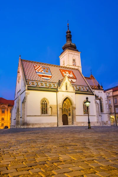 Croatie Ville Zagreb Église Saint Marc Dans Haute Ville Dans — Photo