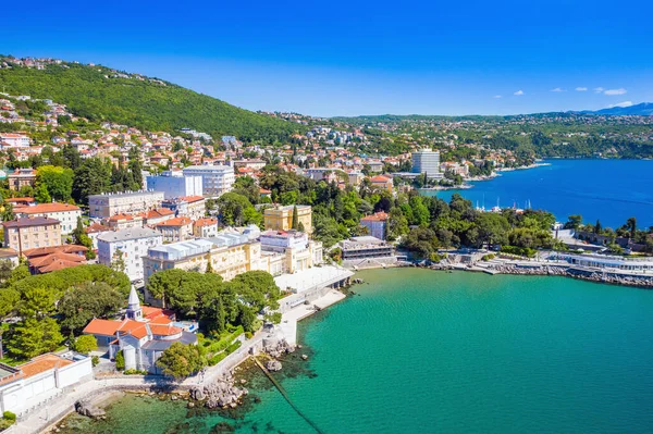 Kroatische Kustlijn Prachtige Opatija Riviera Aan Kvarner Panoramisch Uitzicht Vanuit — Stockfoto
