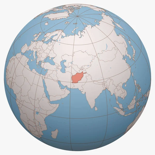 Afganistán Mundo Hemisferio Terrestre Centró Ubicación República Islámica Afganistán Afganistán — Vector de stock