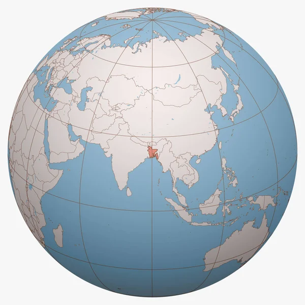 Бангладеш Планете Земное Полушарие Сосредоточено Месте Расположения Народной Республики Бангладеш — стоковый вектор
