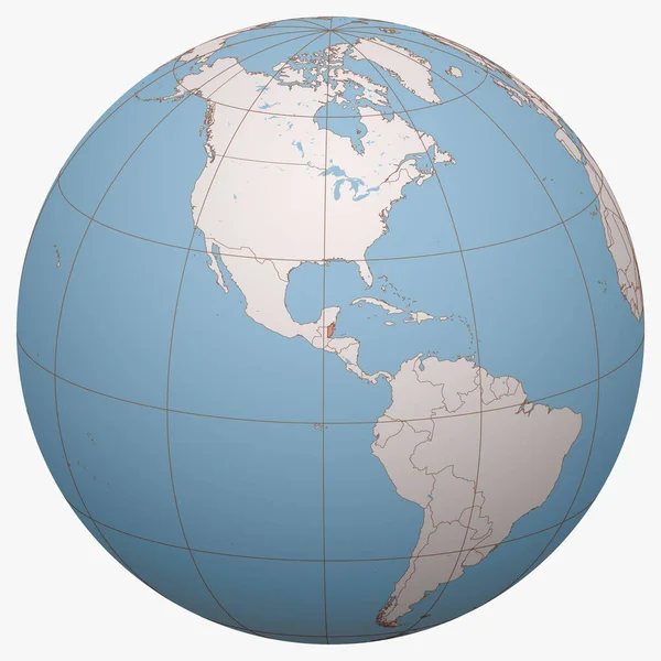伯利兹在全球 地球半球位于伯利兹的中心 伯利兹地图 — 图库矢量图片