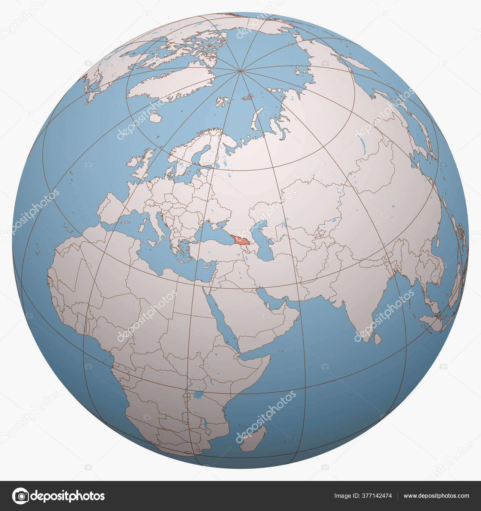 Rússia Globo Hemisfério Terra Centrado Localização Federação Russa Rússia  Mapa imagem vetorial de antonshahrai© 377163676