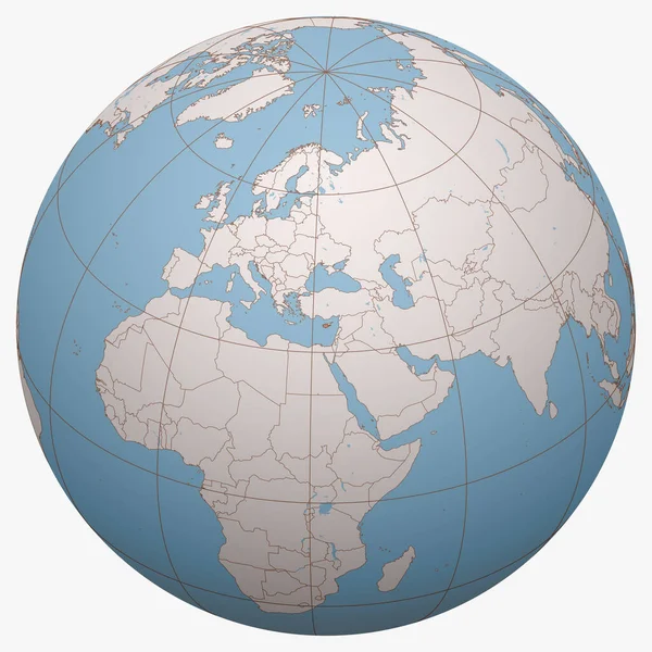 Chypre Sur Planète Hémisphère Terrestre Est Situé Emplacement République Chypre — Image vectorielle