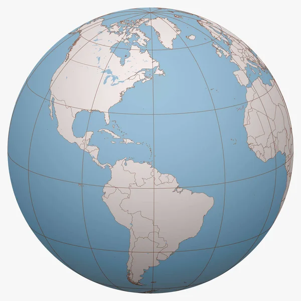 Dominica Globo Hemisfério Terra Centrado Localização Comunidade Dominica Dominica Mapa —  Vetores de Stock