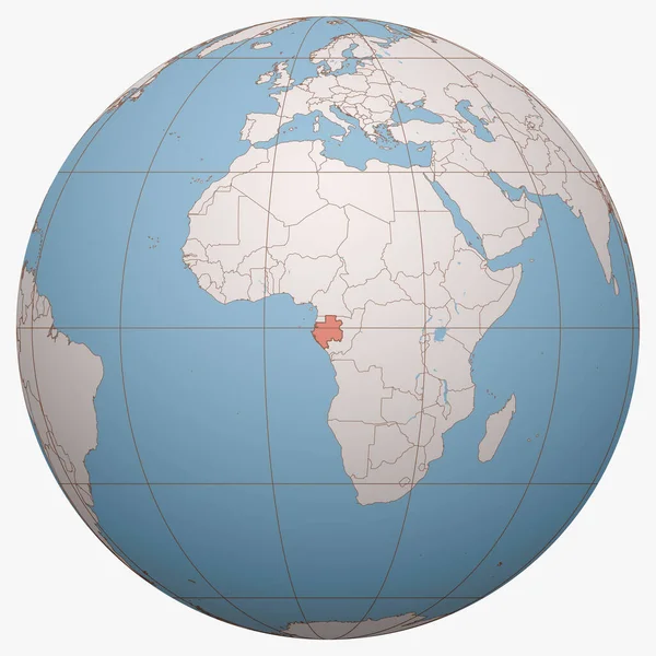 Gabon Sul Globo Emisfero Terrestre Era Incentrato Sul Luogo Della — Vettoriale Stock