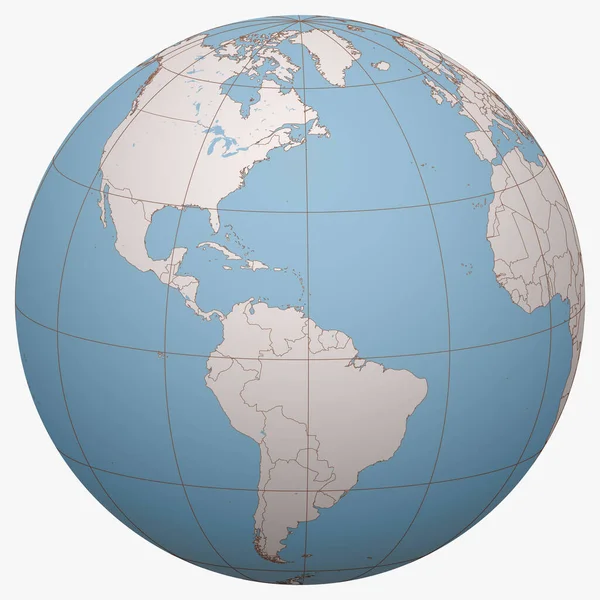 Grenada Globe Earth Hemisphere Centered Location Grenada Grenada Map — Stock Vector