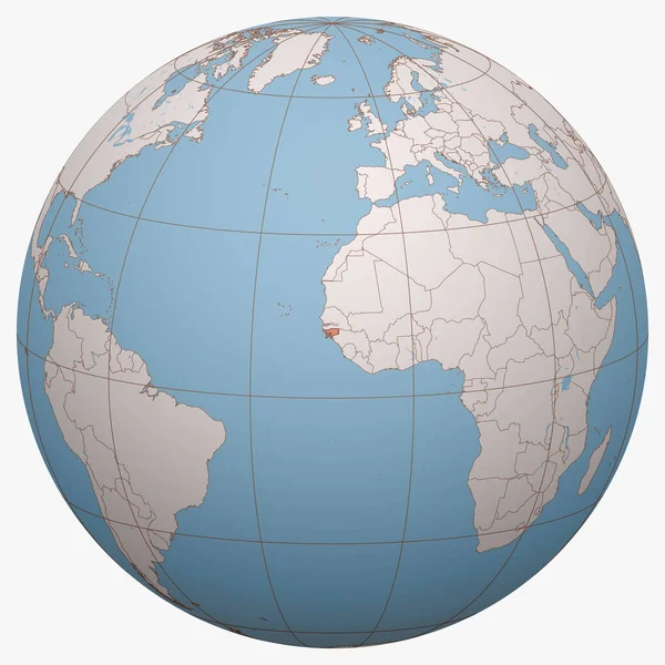 Гвінея Бісау Земній Кулі Земна Півкуля Зосереджена Місці Розташування Республіки — стоковий вектор