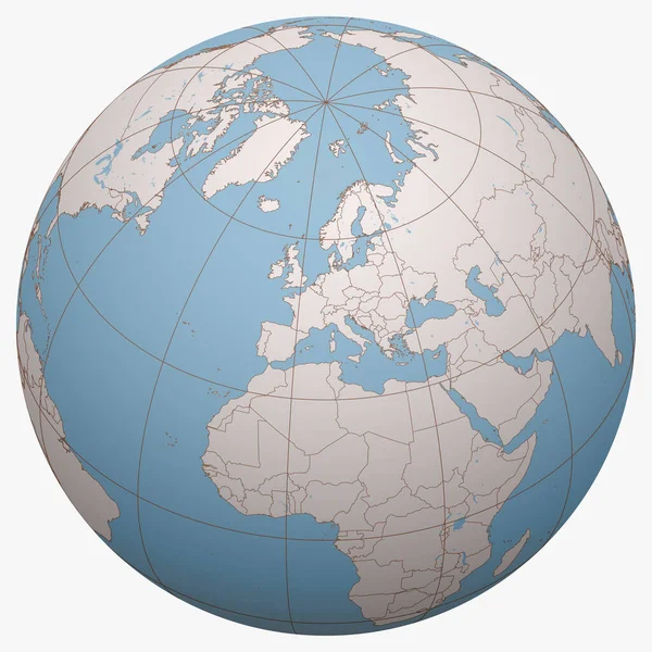 Monaco Globe Earth Hemisphere Centered Location Principality Monaco Monaco Map — Stock Vector