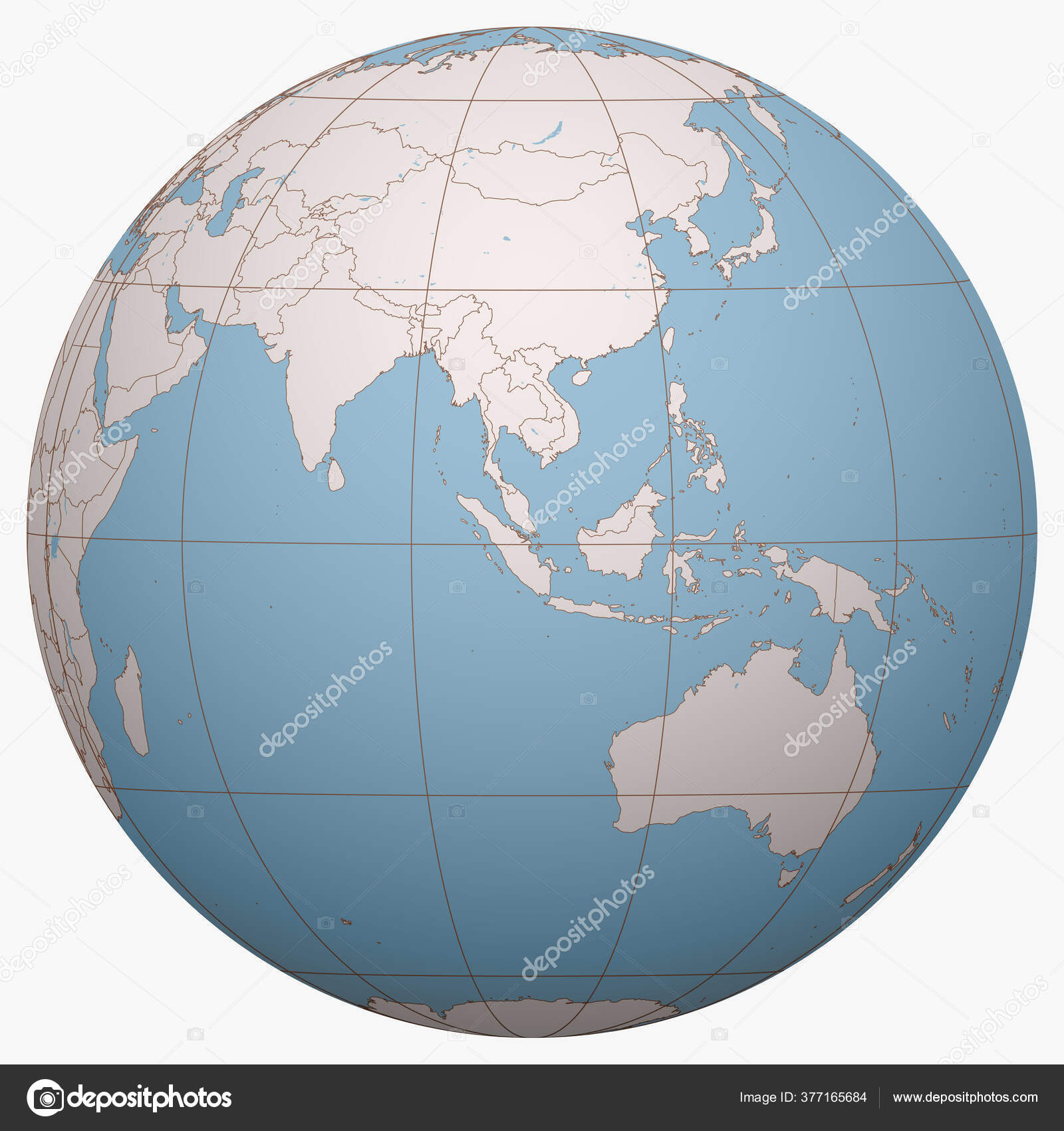 Singapura Globo Hemisfério Terra Centrado Localização República Singapura  Singapura Mapa imagem vetorial de antonshahrai© 377165684