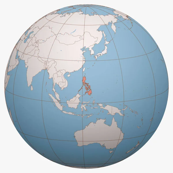 Philippinen Auf Dem Globus Erdhalbkugel Den Standort Der Republik Der — Stockvektor