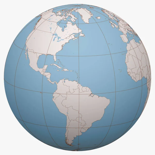 Aziz Vincent kürenin üzerinde. Dünya yarımküresi Saint Vincent ve Grenadinler 'in bulunduğu yere odaklı. Saint Vincent haritası.