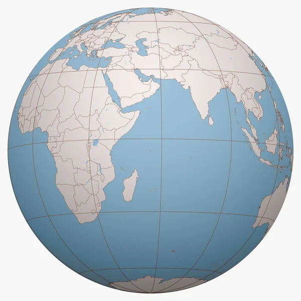 Seychelles Mundo Hemisferio Terrestre Centrado Ubicación República Seychelles Seychelles Mapa — Archivo Imágenes Vectoriales