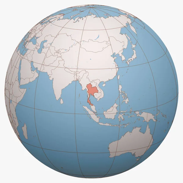 Таиланд Планете Земное Полушарие Сосредоточено Месте Расположения Королевства Таиланд Таиланд — стоковый вектор