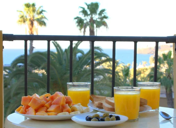 Desayuno Saludable Balcón — Foto de Stock