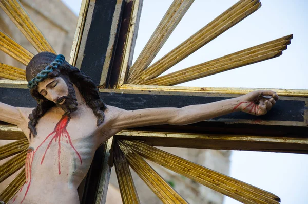 Erice Sicily Italy 2014 Statue Jesus Crucified Easter Procession Sicily Royalty Free Stock Photos