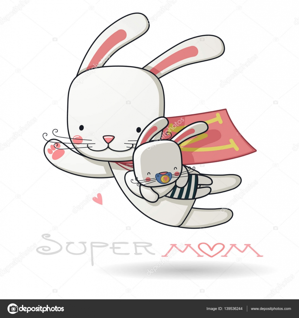 Madre con il bambino per il vostro disegno cartolina d auguri di giorno della