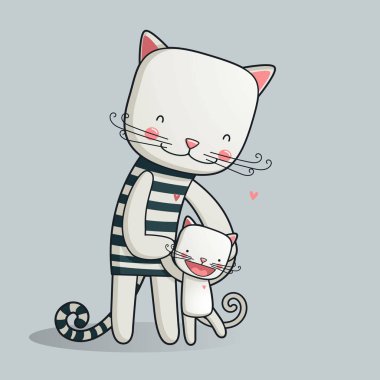 Şirin Bebek kedi annesi yardımı ile ilk adımlar