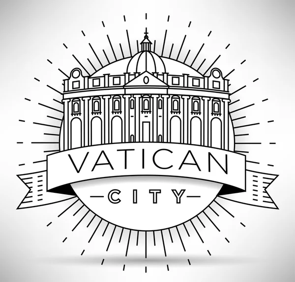 Vatican City Linear landmark — Stock Vector