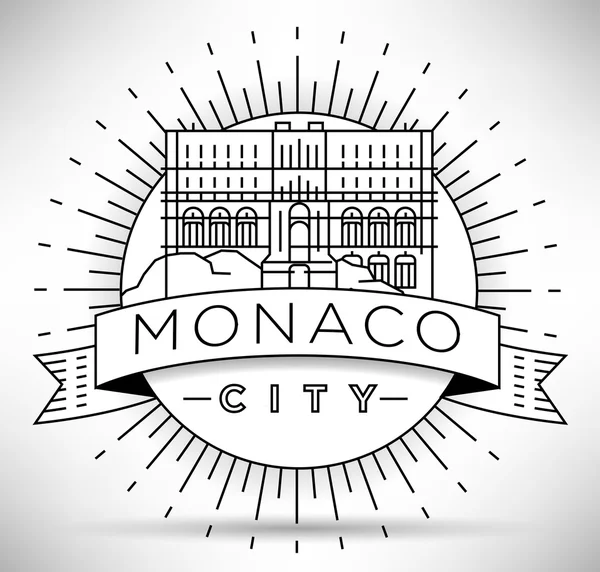 Monaco City Linear landmark — Stock Vector