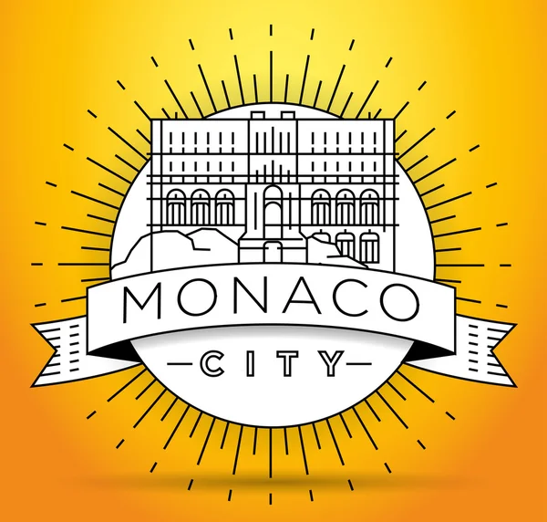 摩纳哥城市线性地标 — 图库矢量图片