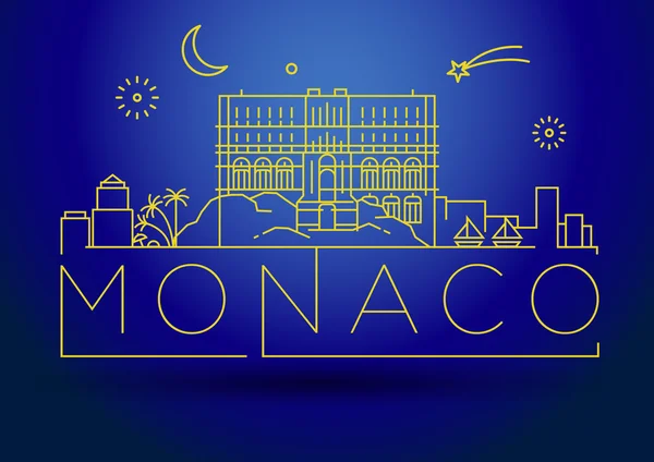 Lineární dominantou města Monako — Stockový vektor