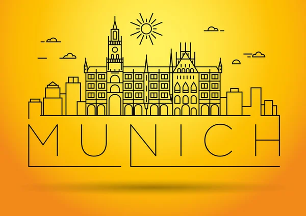 Munich City lineaire landmark — Stockvector