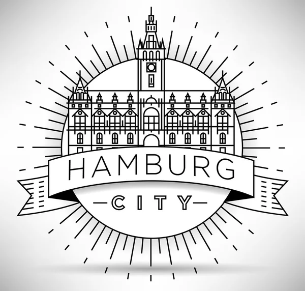 Hamburg City Punto di riferimento lineare — Vettoriale Stock