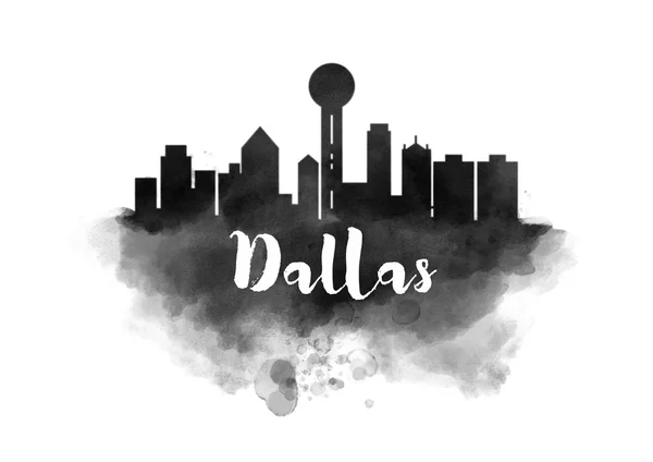 Dallas paesaggio urbano ad acquerello — Foto Stock