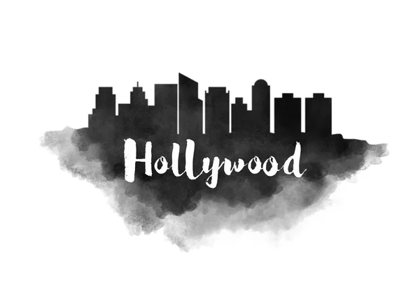 Hollywood akvarell városkép — Stock Fotó