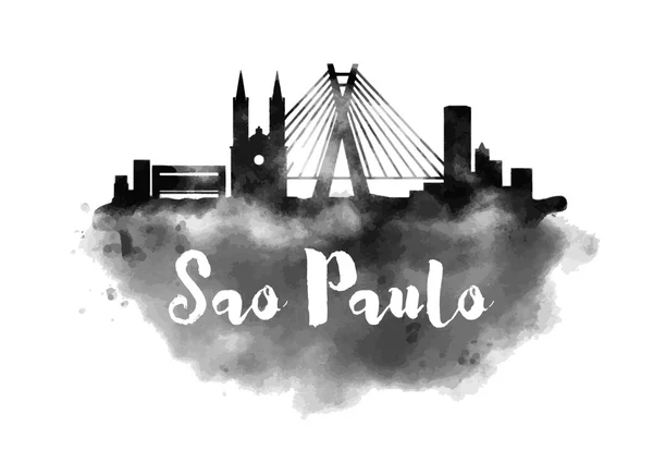 Sao paolo 水彩城市景观 — 图库照片