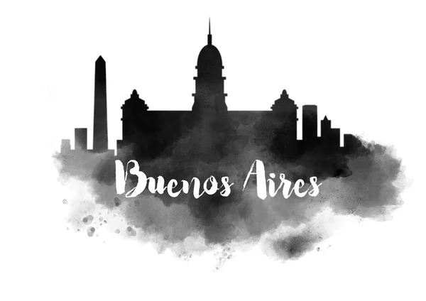 布宜诺斯艾利斯水彩市容 — 图库照片