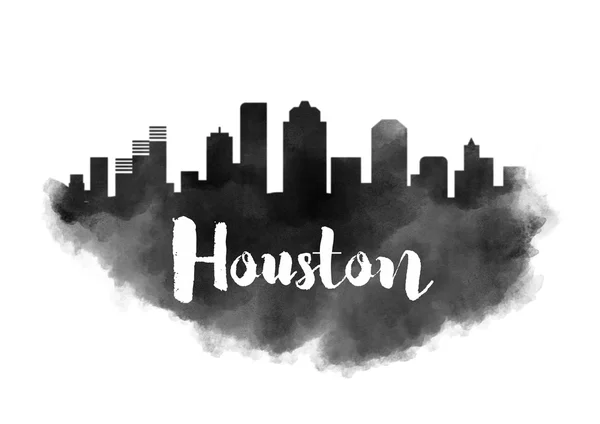 Houston acquerello paesaggio urbano — Foto Stock
