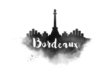 Bordeux suluboya cityscape 