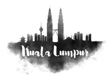kuala lumpur suluboya cityscape
