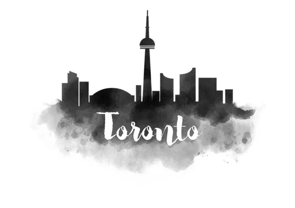 Toronto paisagem urbana aquarela — Fotografia de Stock
