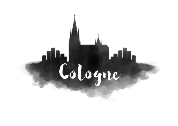 Eau de Cologne paysage urbain aquarelle — Photo