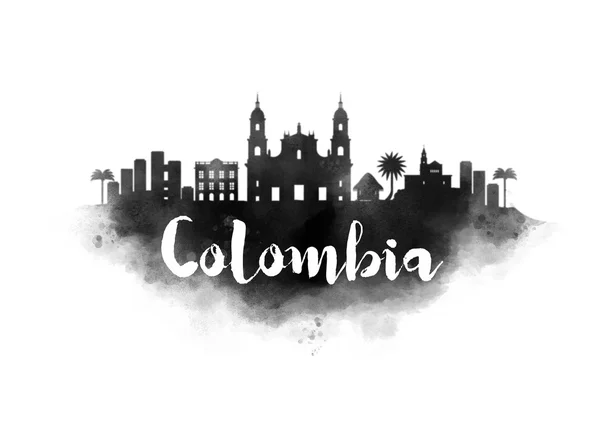 Colombia watercolor cityscape — Stock Photo, Image