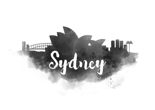 Sydney aquarel stadsgezicht — Stockfoto