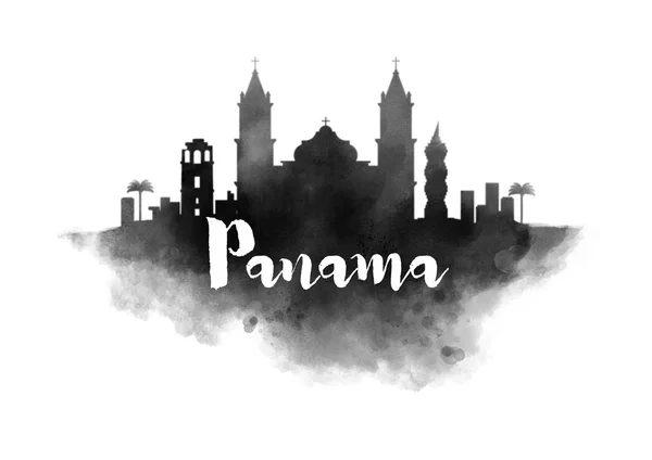 Panama akvarel panoráma — Stock fotografie