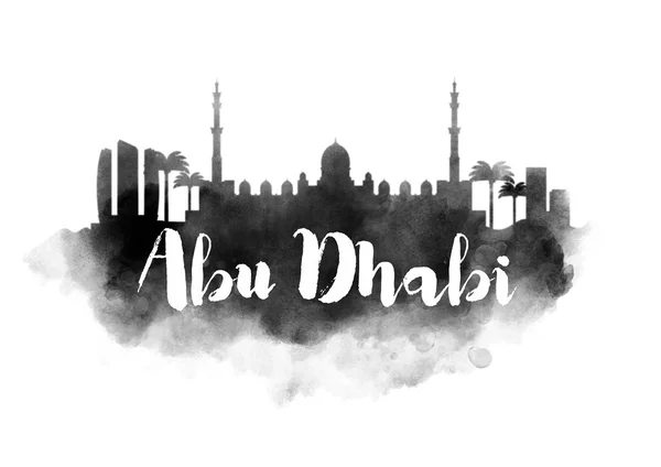 Abu dhabi akvarell stadsbilden — Stockfoto