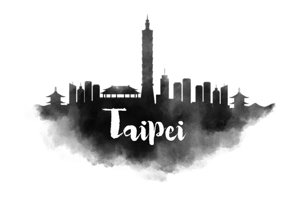 Taipei suluboya cityscape — Stok fotoğraf