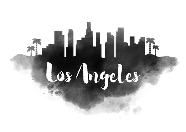 Los angeles watercolor cityscape — Stok Foto